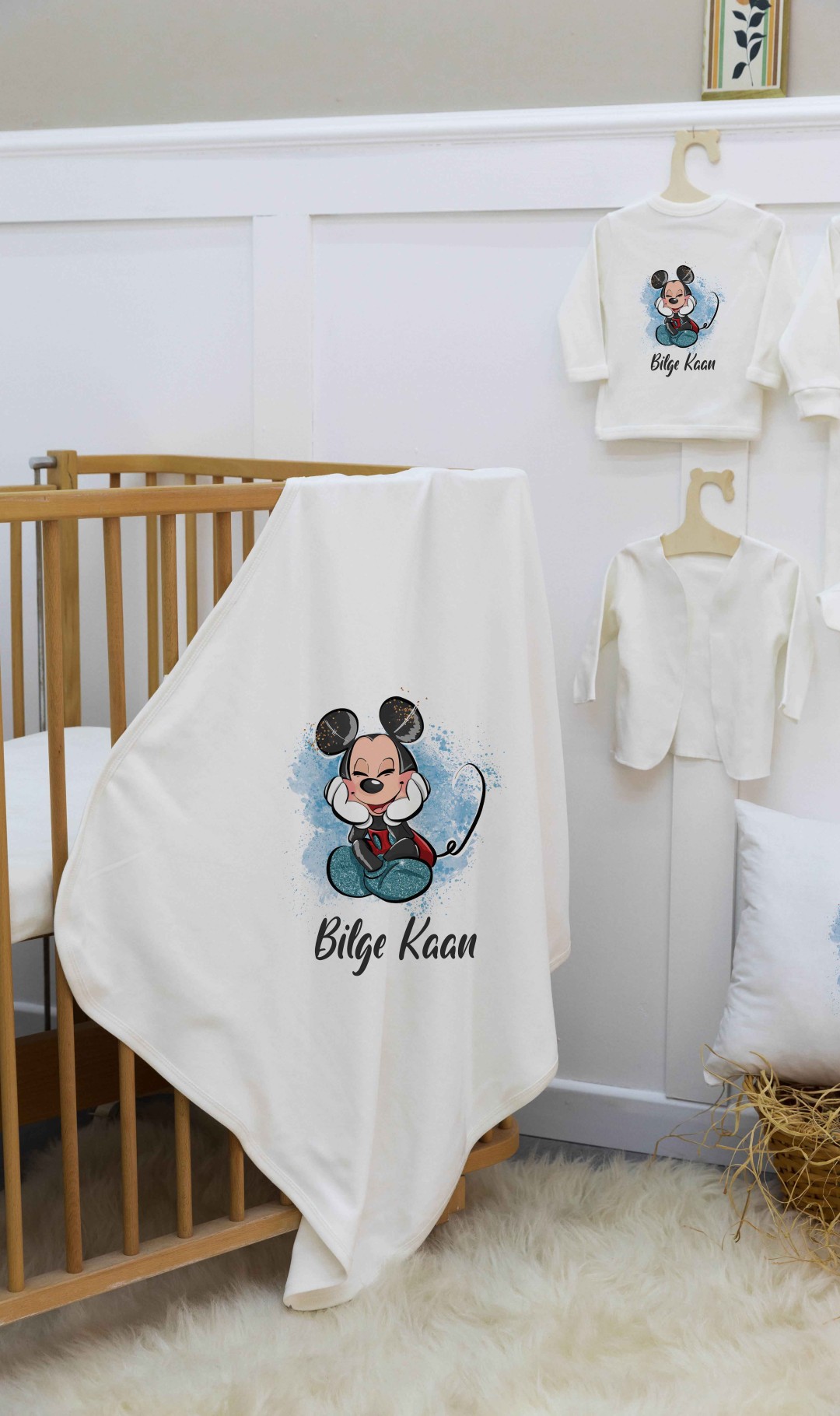 11'li Sevimli Mickey Mouse Desenli İsimli Hastane Çıkışı